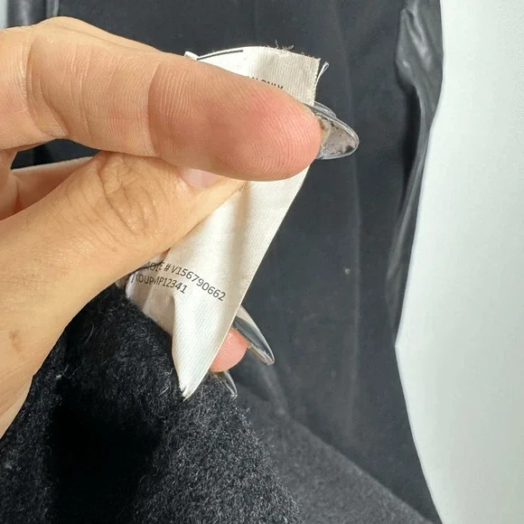 Vince Coat Double Faced Coat Wool Black Lamb Skin Leather Sleeve Shawl Collar S - Picture 8 of 8